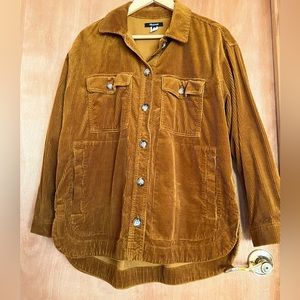 MADEWELL corduroy Kentwood Oversized Shirt-Jacket size Medium Ocre